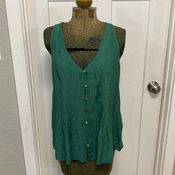 ANTHRO: (MAEVE) GREEN BLOUSE XS - Picture 1 of 12